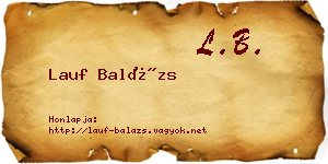 Lauf Balázs névjegykártya